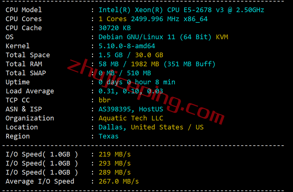 edal1 easyvm怎么样？简单测试下easyvm的达拉斯VPS