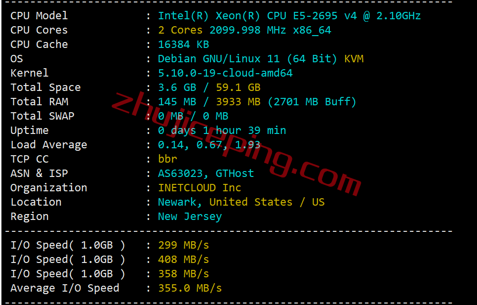 inetny1 inet.ws怎么样？简单测试下纽约数据中心的VPS