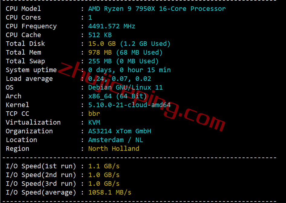 v-ps-nl1 简单测评下V.PS的荷兰VPS，高性能AMD平台+双高端as4809/as9929线路