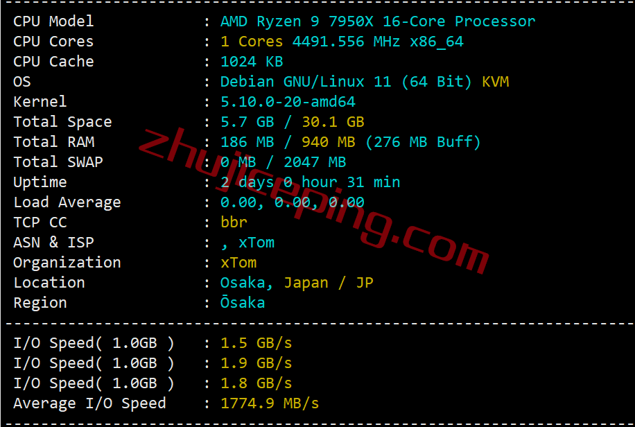 zgojp1 zgocloud怎么样？高性能日本软银VPS测评