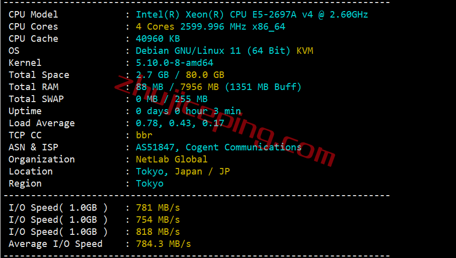 jujp1 juhost日本怎么样？juhost日本bgp线路vps简单测评