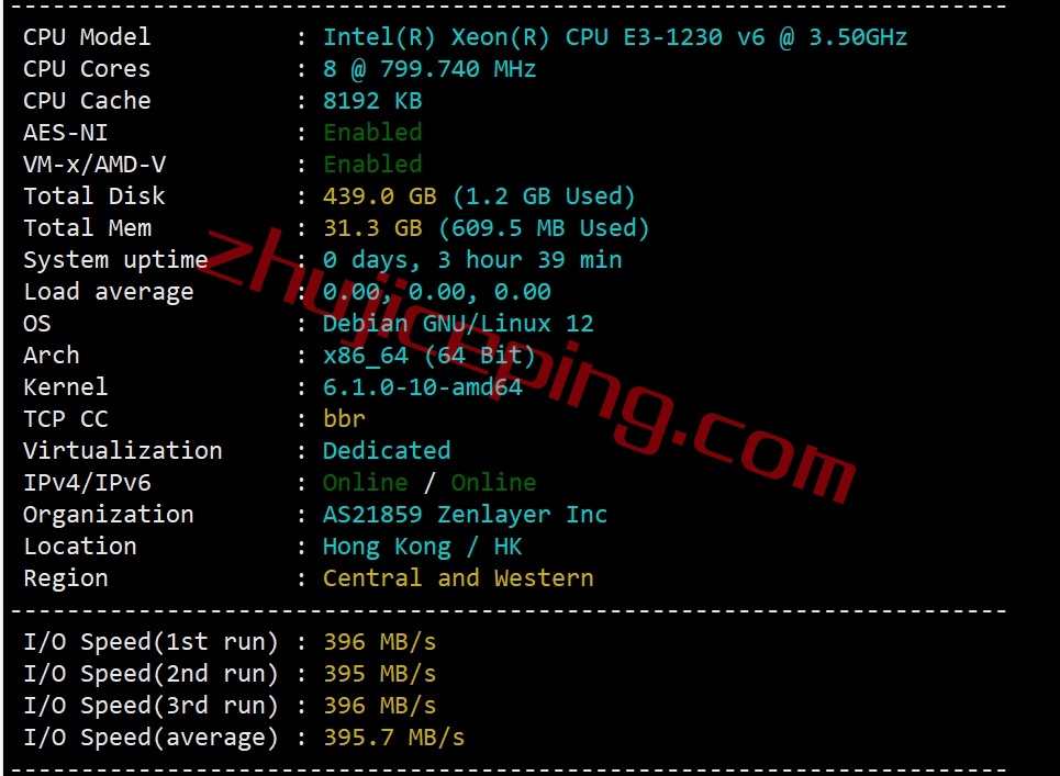 zrhkg1 zenlayer香港机房怎么样？测评下zenlayer香港国际线路的服务器