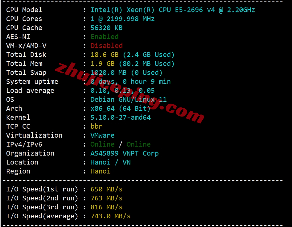 totv1 tothost怎么样？越南VNPT线路不限流量VPS测评
