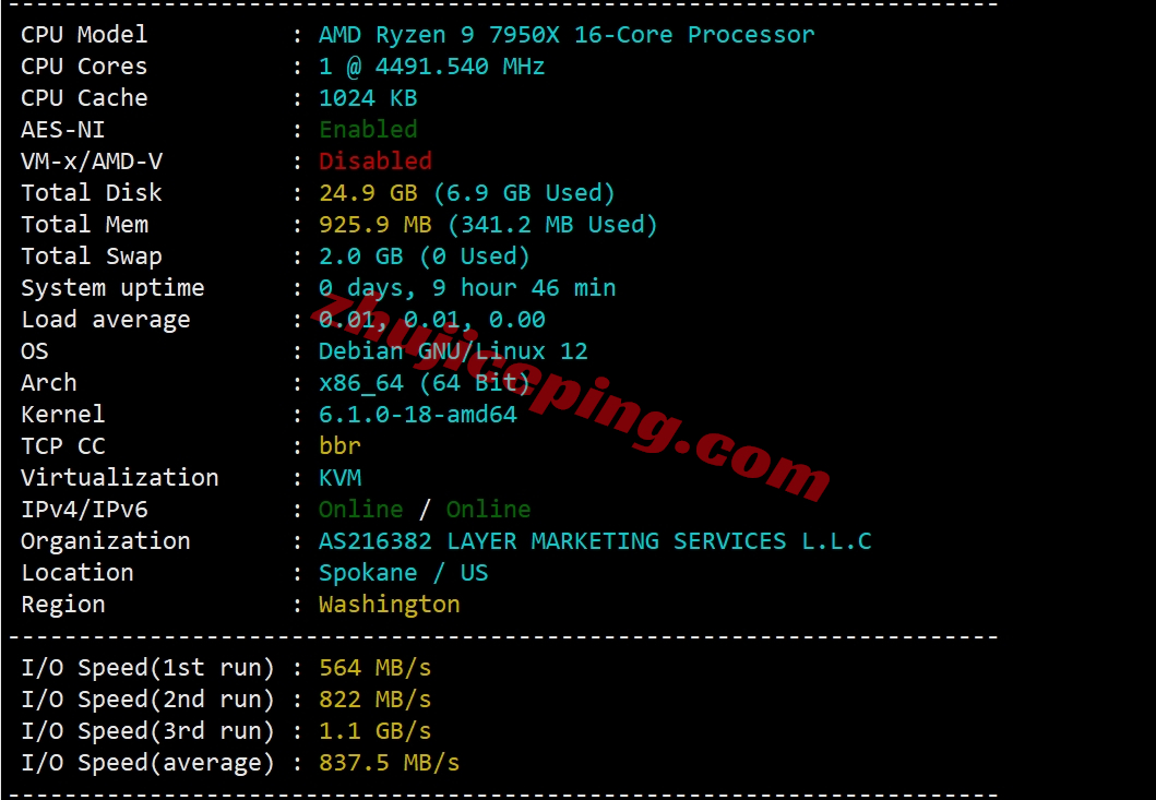 lyus1 layer.ae怎么样？美国机房高性能AMD Ryzen系列VPS测评