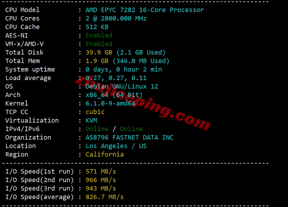 zgog1 zgovps怎么样？Los Angeles Global VPS系列VPS实测数据分享！