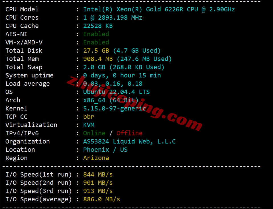lwaz1 liquidweb怎么样？Arizona亚利桑那数据中心的VPS测评