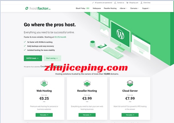 #黑五# hostfactor：德国/法国/英国VPS，€15/月-8G内存/4核(AMD EPYC)/100GNVMe/不限流量/40G防御/有Windows-国外主机测评