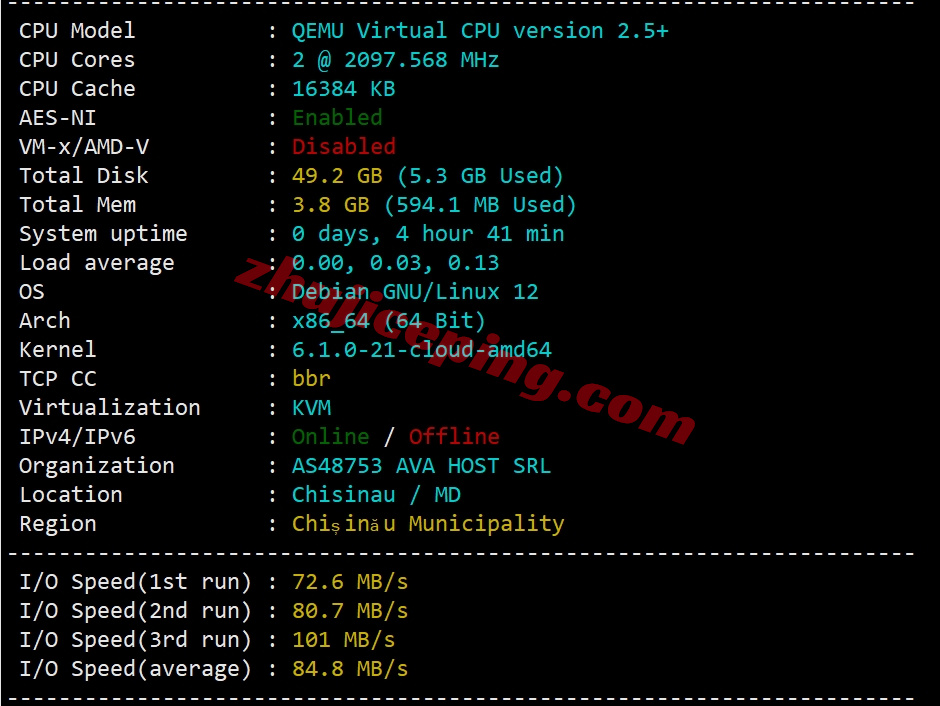 avahost1 详细测评ava.hosting的摩尔多瓦VPS(官方明确说明无视版权投诉)