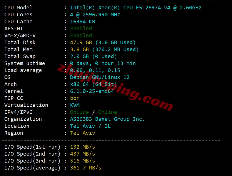 justhostil1 详细测评justhost.asia的以色列VPS(特拉维夫数据中心)