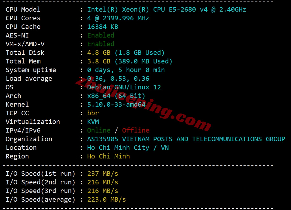 zlidcvn1 详细测评zlidc越南家庭住宅VPS/双ISP属性IP