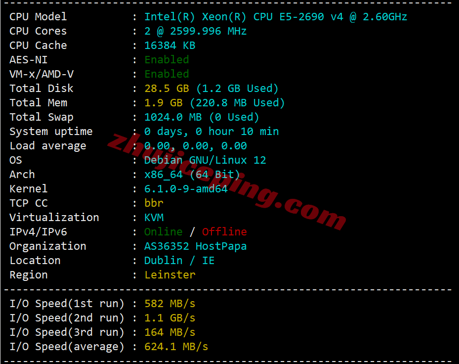 rackie1 ⭐详细测评racknerd爱尔兰都柏林数据中心的VPS
