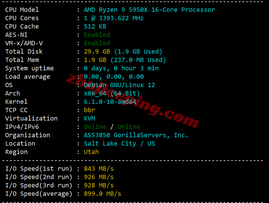 uqogd1 uqidc犹他州奥格登(Ogden)AMD Ryzen高性能VPS测评，性价比不错！