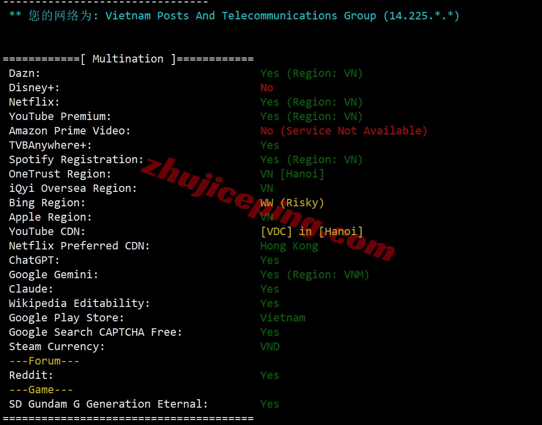 YinVN28 详细测评yin-net/荫云的越南双ISP家庭住宅属性的VPS