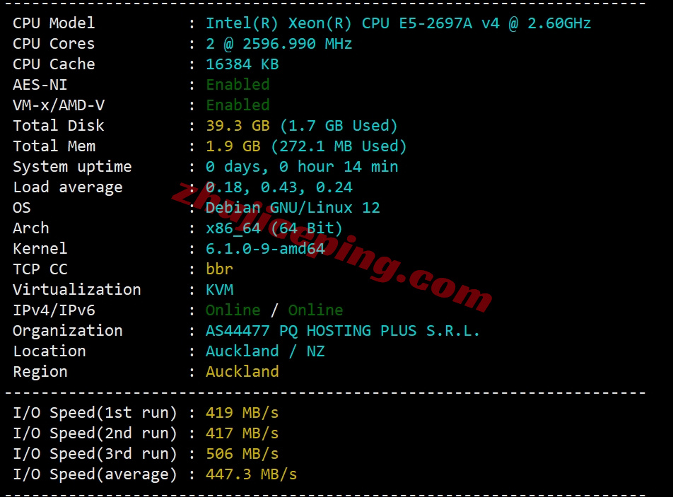 thinz1 详细测评the.hosting新西兰奥克兰数据中心的VPS