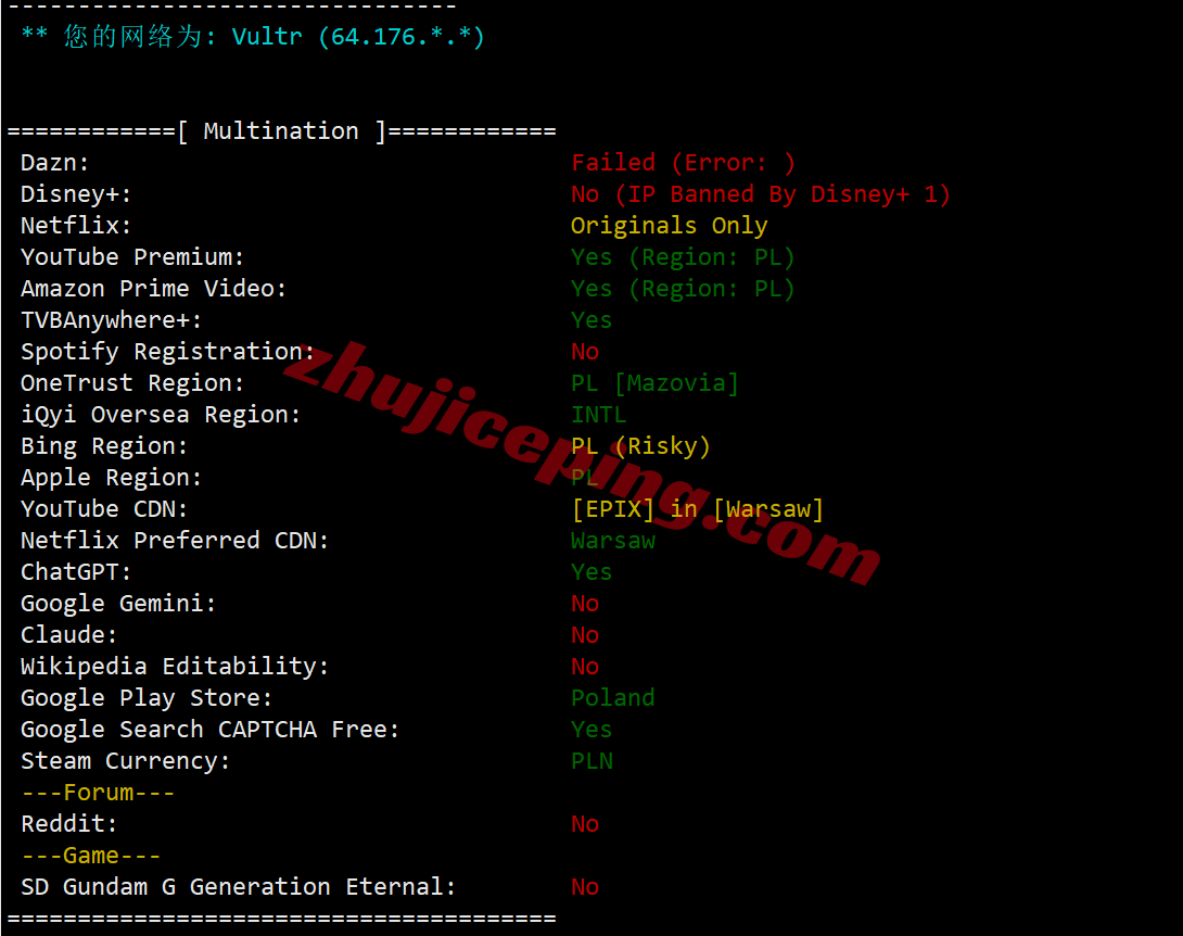 Vultrpl29 ⭐更新：vultr波兰华沙的云服务器测评- Warsaw, Poland (WAW)