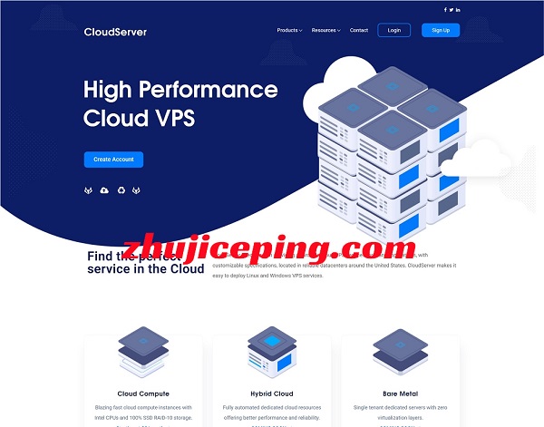 #黑五# cloudserver高配VPS低至$19/年，3G、6G、12G内存-国外主机测评