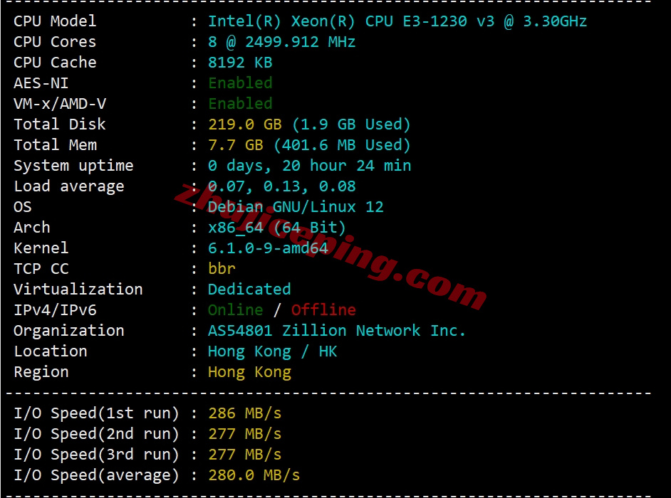 layerhks1 详细测评lightlayer香港全向线路/Standard Network的服务器