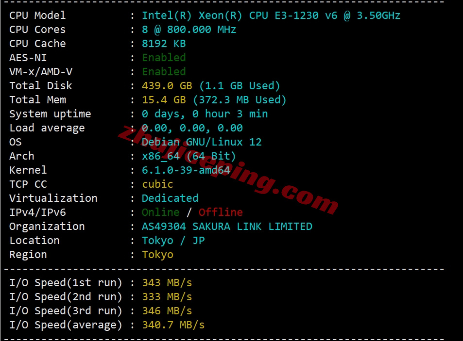 yxvmjp1 详细测评yxvm日本机房的独立服务器(低至59美元/月，给G口不限量)