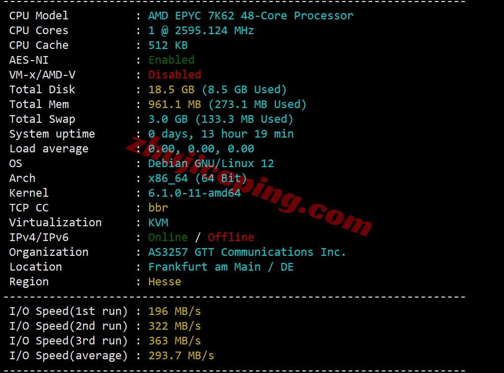 666de1 详细测评666clouds德国原生IP的VPS