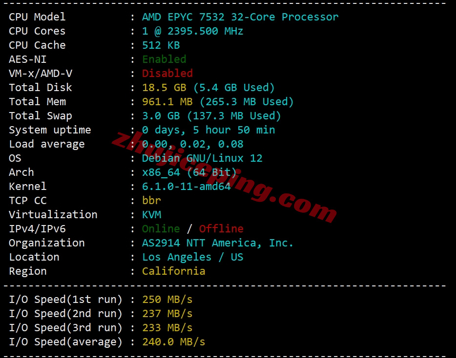 6uispnt1 详细测评666clouds的“美西原生IP双ISP - NTT（新IP）”系列VPS