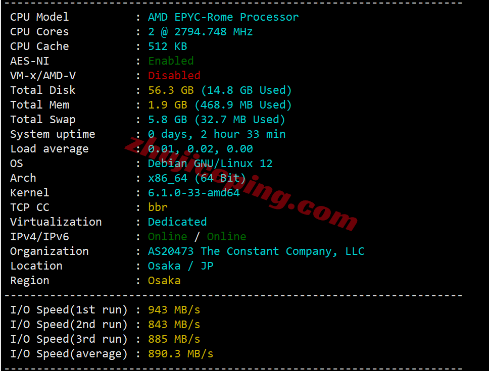 Vultjposa_9 ⭐更新：Vultr 日本大阪的云服务器测评 - Osaka, Japan (ITM)