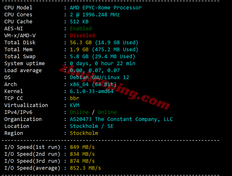 Vultrse_5 ⭐更新：测评Vultr瑞典斯德哥尔摩的云服务器-Stockholm, Sweden (STO)
