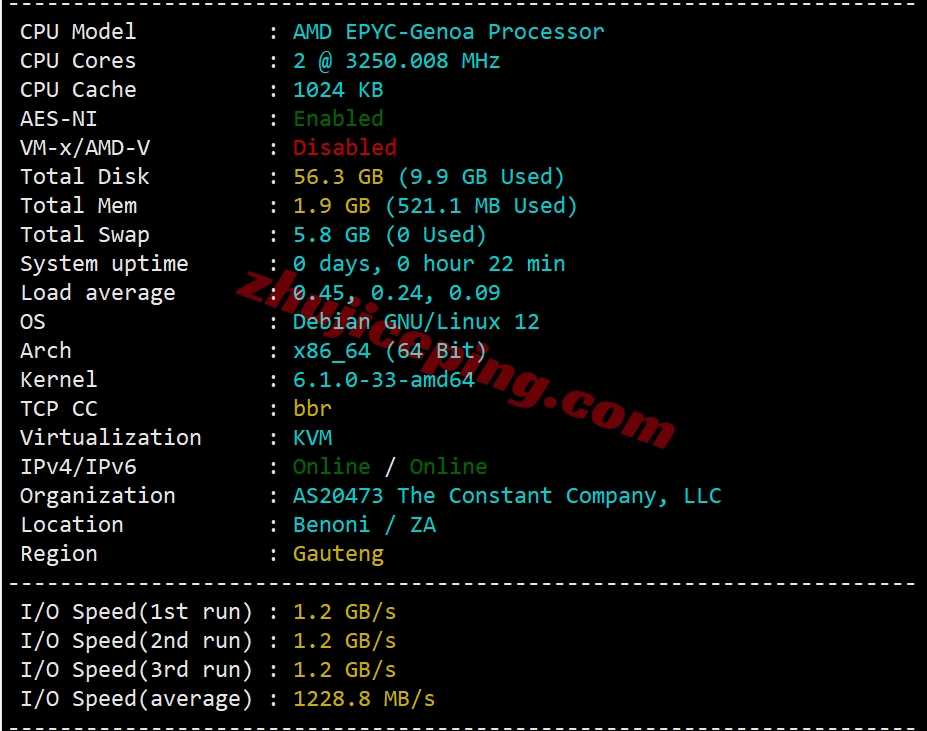 Vultsa ⭐更新:测评Vultr南非-约翰内斯堡云-Johannesburg, South Africa (JNB)
