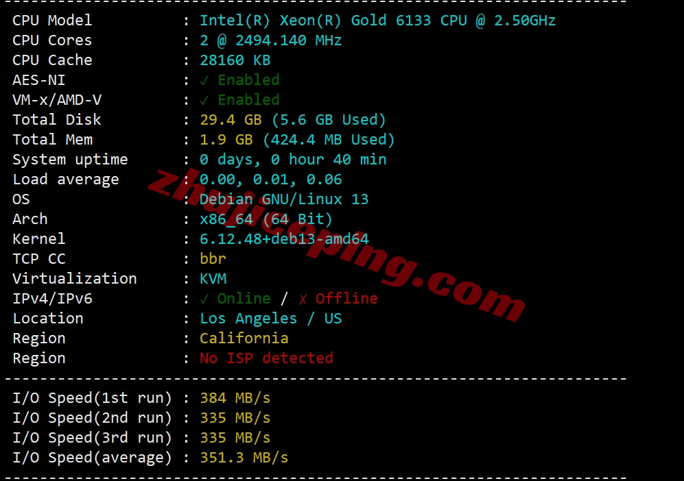 lcauisp1 详细测评lcayun/莱卡云美国双ISP住宅IP属性的VPS云服务器