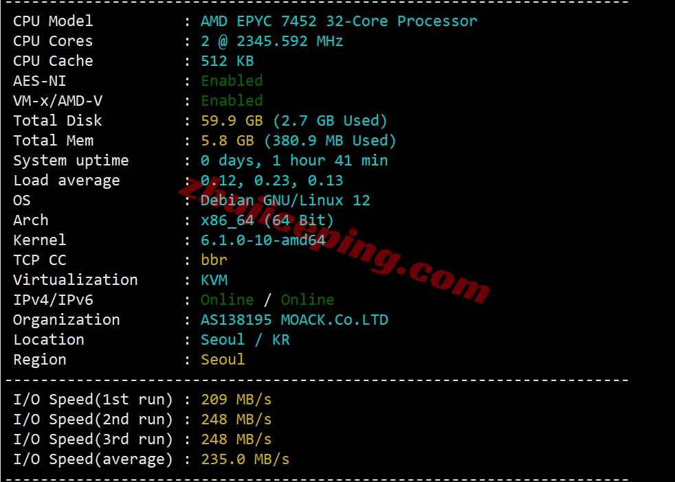 lockr1 详细测评locvps韩国首尔数据中心大陆优化BGP网络的VPS