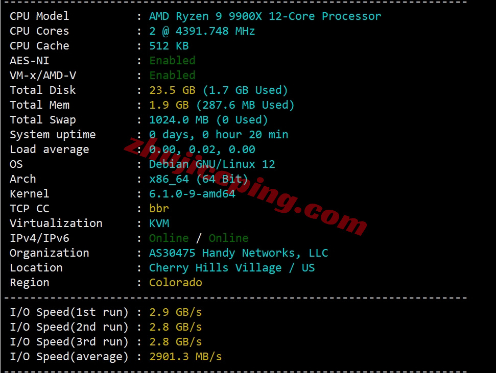 smartcolo1 详细测评smarthost美国Colorado - USA数据中心的VPS