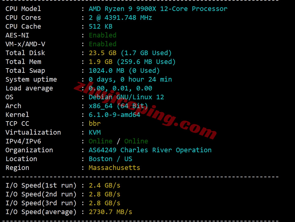 smartma1 详细测评smarthost美国VPS-“Massachusetts - USA”数据中心