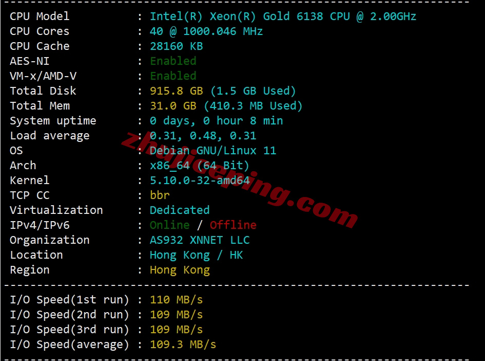 ythkj1 详细测评“云途”香港独立服务器-“精品”线路