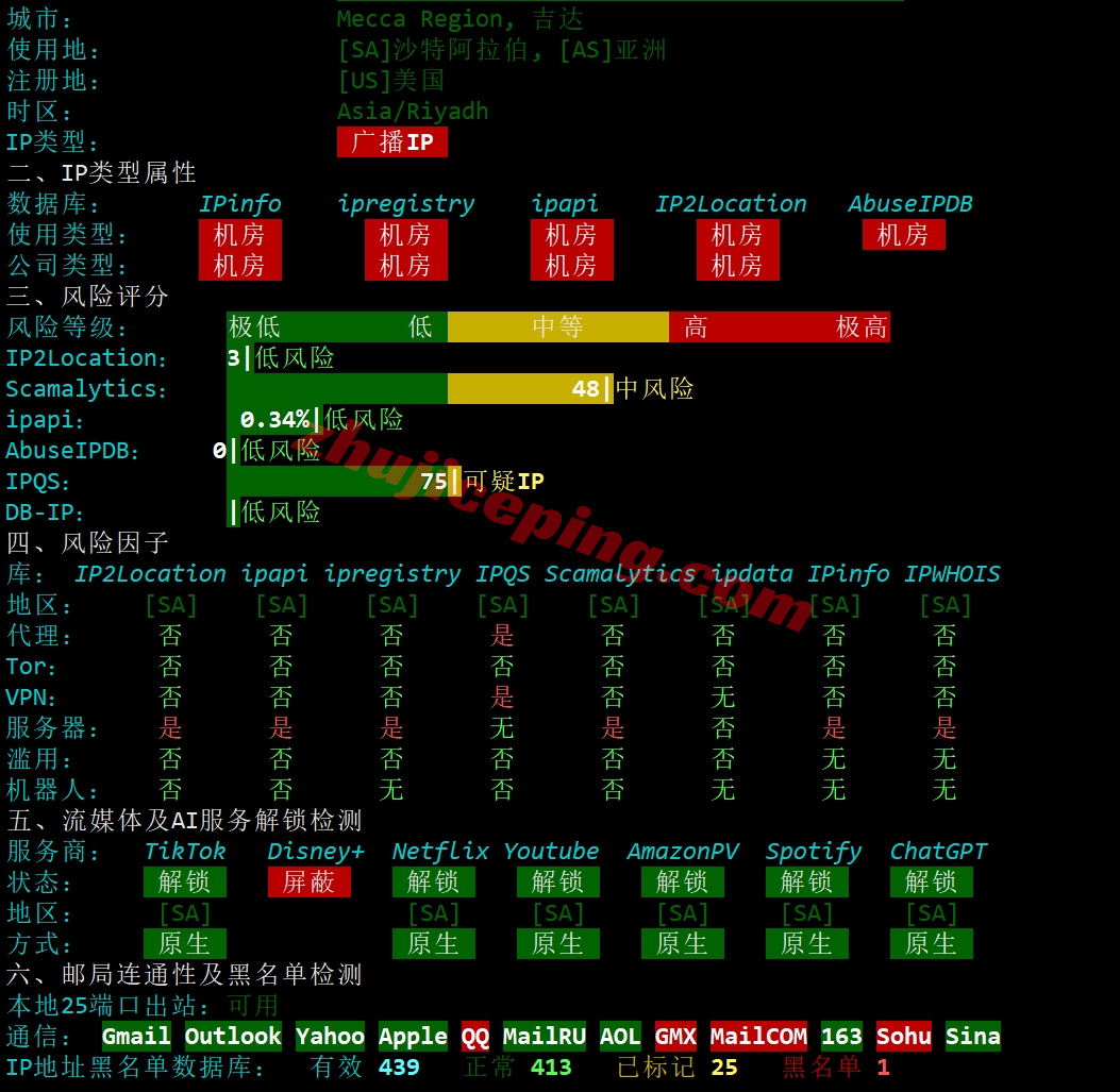 saajed28 测评zenlayer沙特云服务器(Jeddah)，大带宽/解锁tiktok等