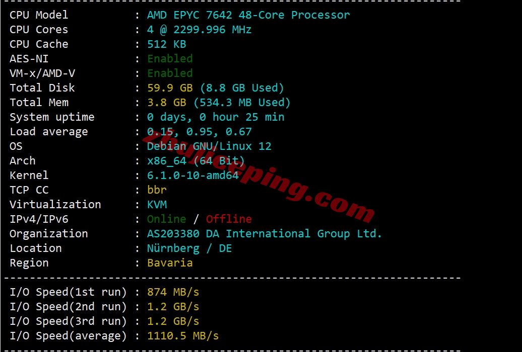 uqdeys1 详细测评uqidc的大带宽德国VPS，德国原生IPv4/解锁不错