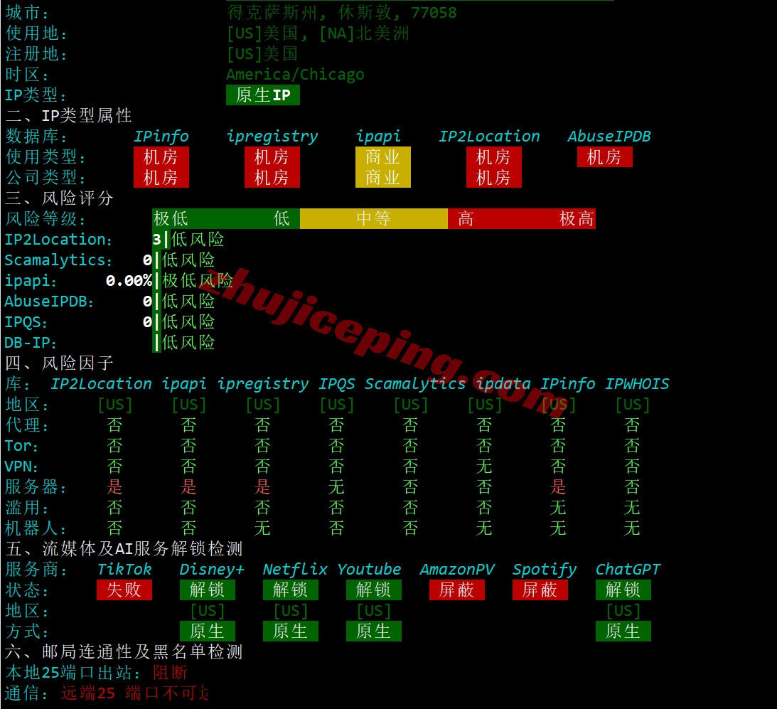 uqhou29 详细测评uqidc美国休斯敦原生IP的VPS（解锁流媒体效果不错）