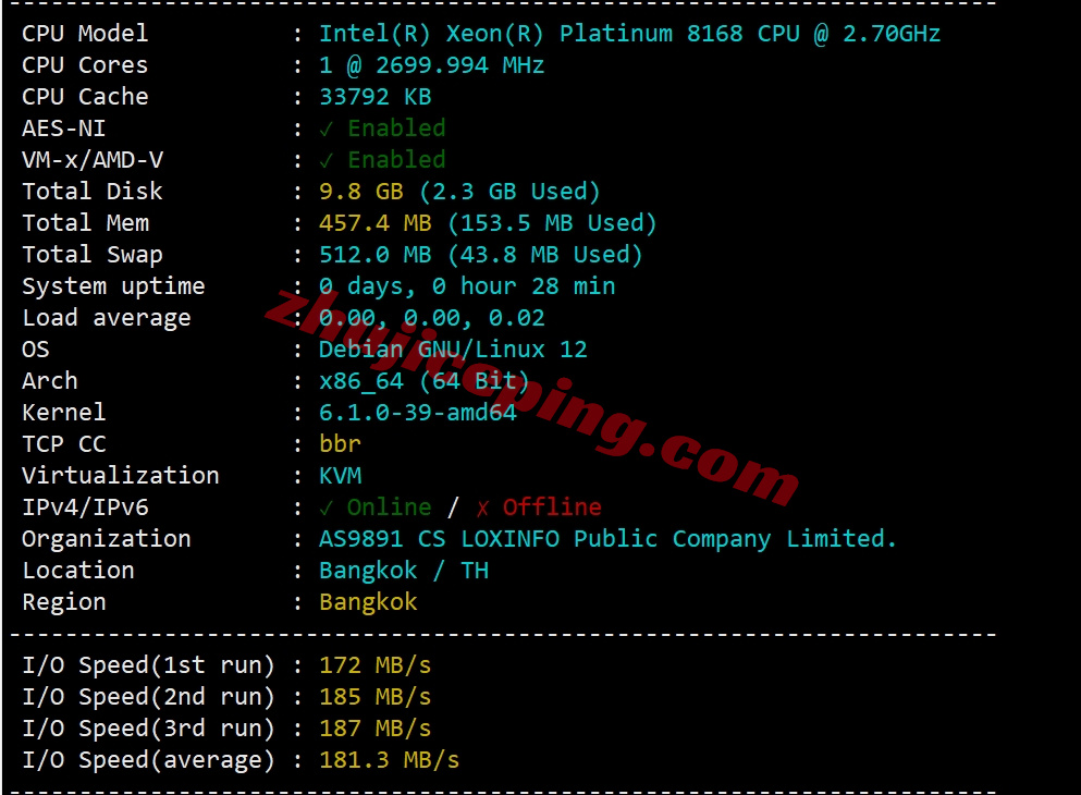 wepth1 wepc泰国VPS测评，原生IP，解锁tiktok/chatgpt/gemini/claude等