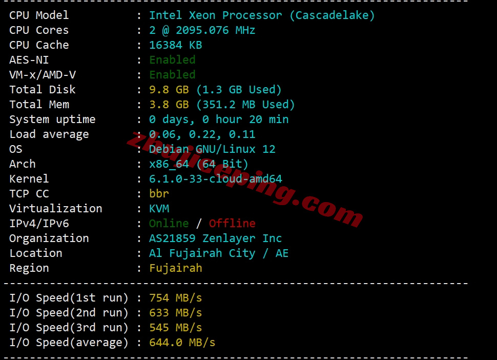 zlaef1 详细测评zenlayer阿联酋云服务器，10G带宽，解锁tiktok/chatgpt等