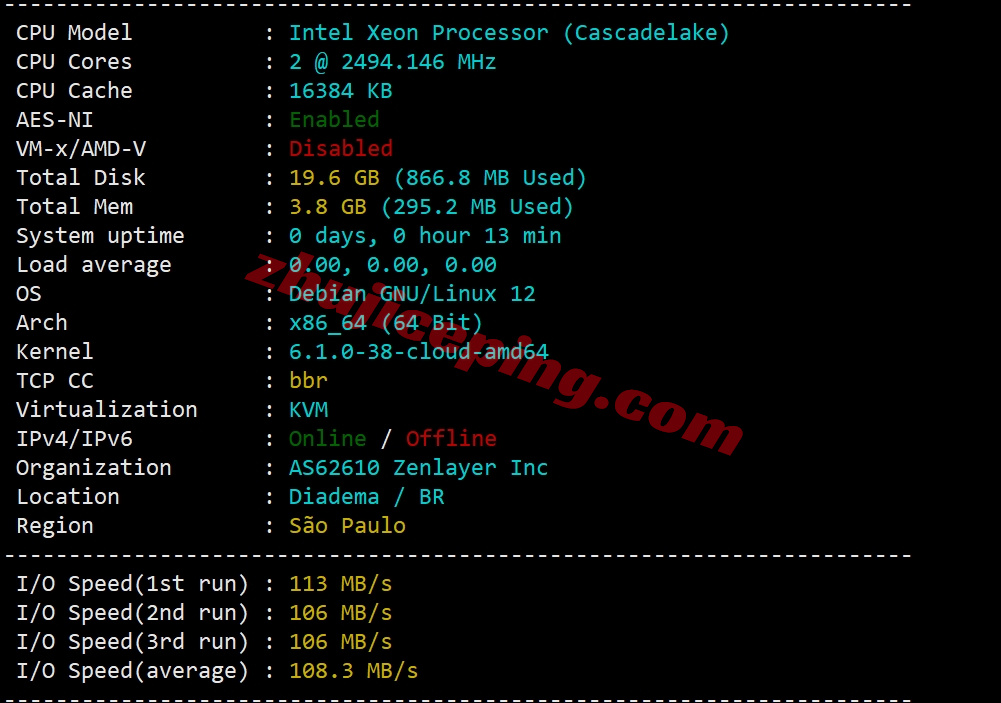 zlbr1 详细测评zenlayer巴西云服务器,10G超大带宽/自定义任何配置