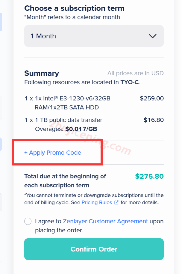 zljps5 zenlayer日本独立服务器6折优惠，$155/月，e3-1230v6/32g内存/2THDD/1Gbps带宽