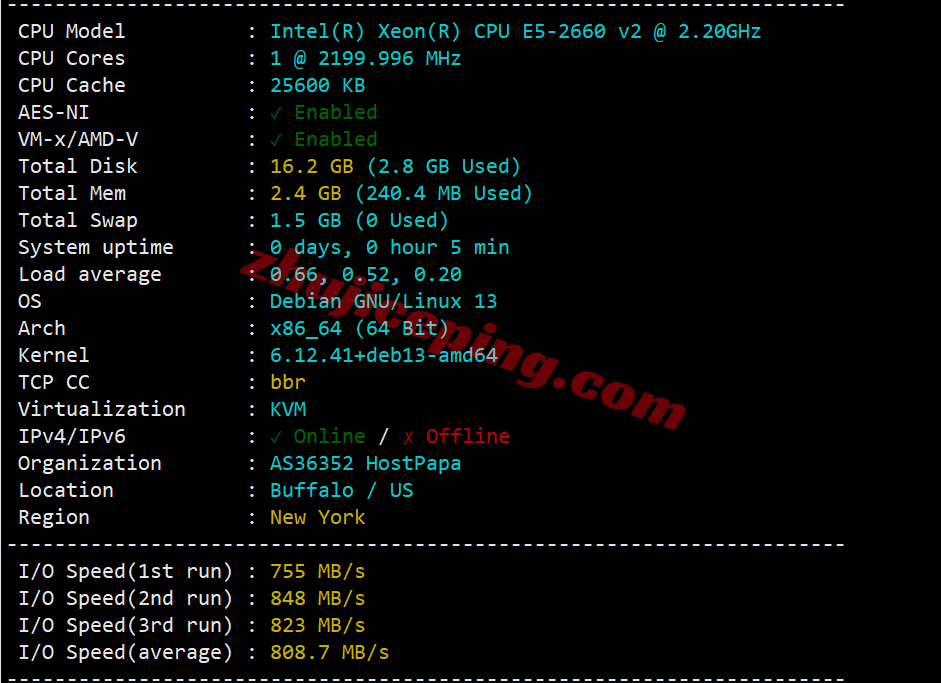 ddrny1 详细测评dedirock美国纽约数据中心的VPS