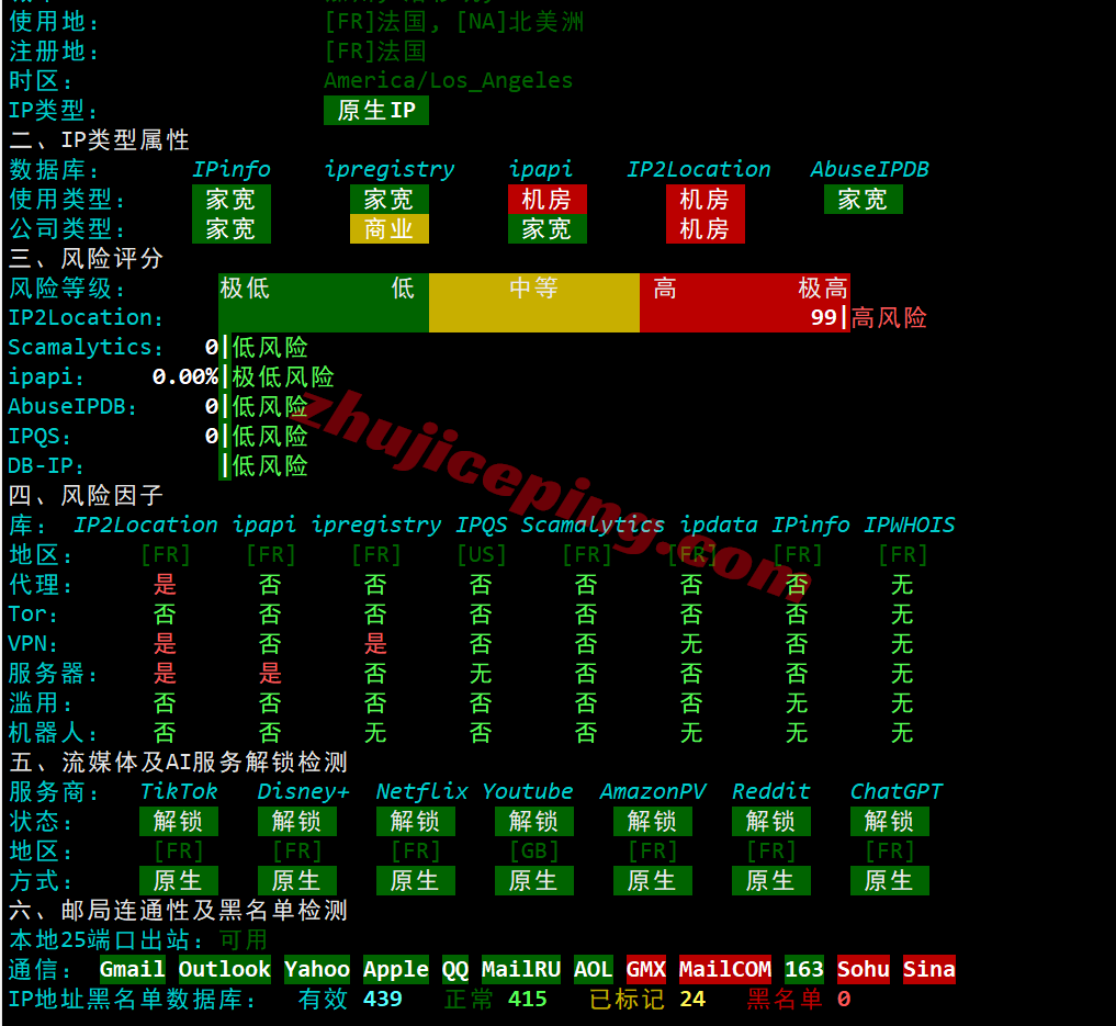 yinfr30 测评荫云法国双ISP住宅属性IP的VPS，解锁tiktok/chatgpt等
