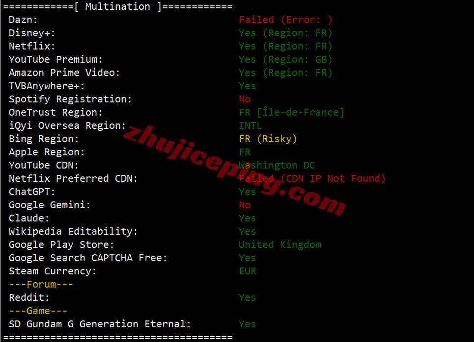 yinfr31 测评荫云法国双ISP住宅属性IP的VPS，解锁tiktok/chatgpt等