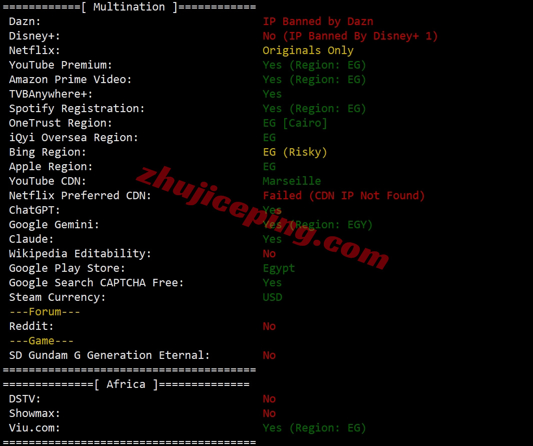 zlcair27 zenlayer埃及云服务器测评，大带宽/解锁TikTok/Chatgpt等热门流媒体