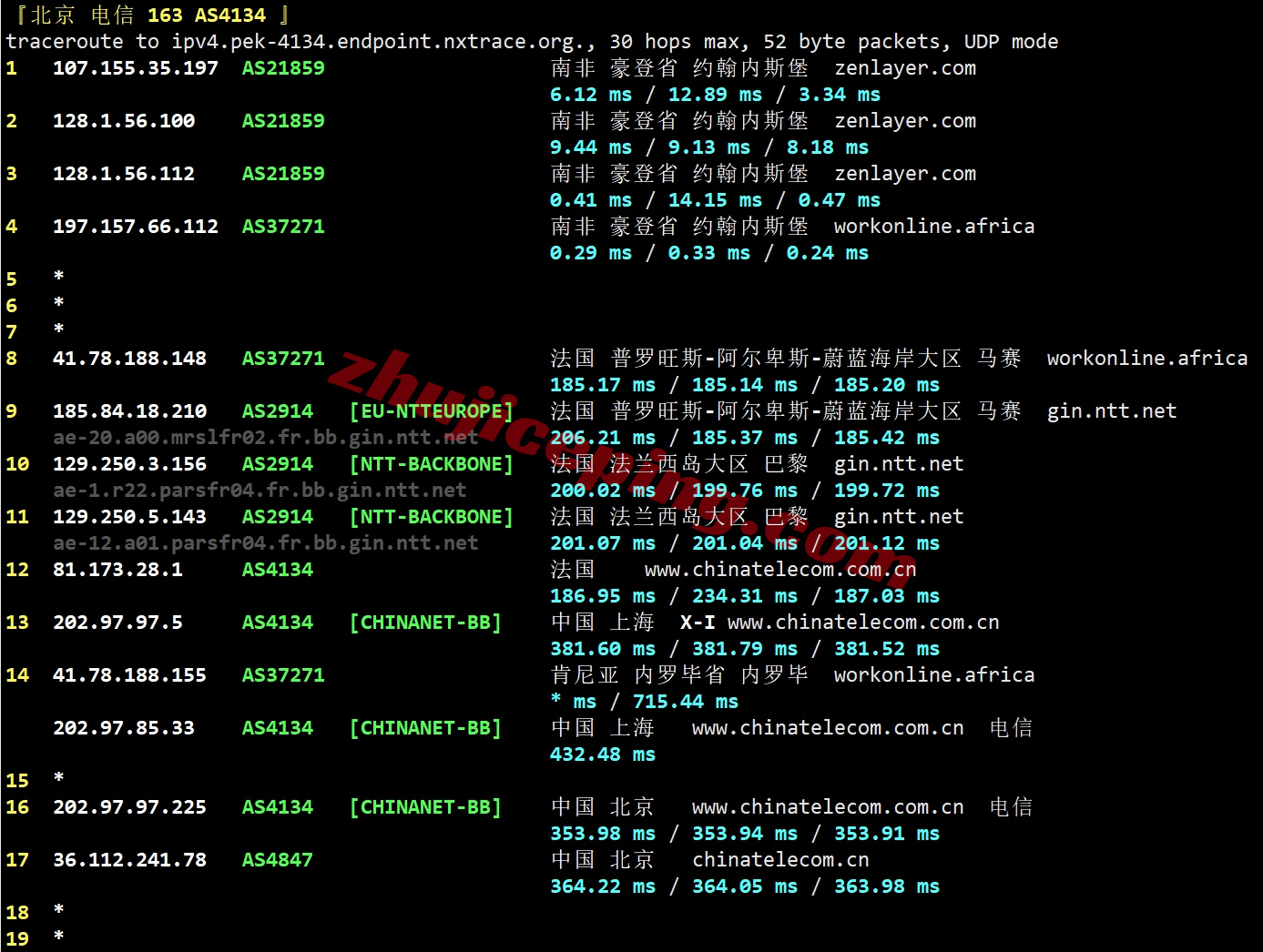 zljohan18 zenlayer南非云服务器测评，10G带宽/解锁tiktok等流媒体