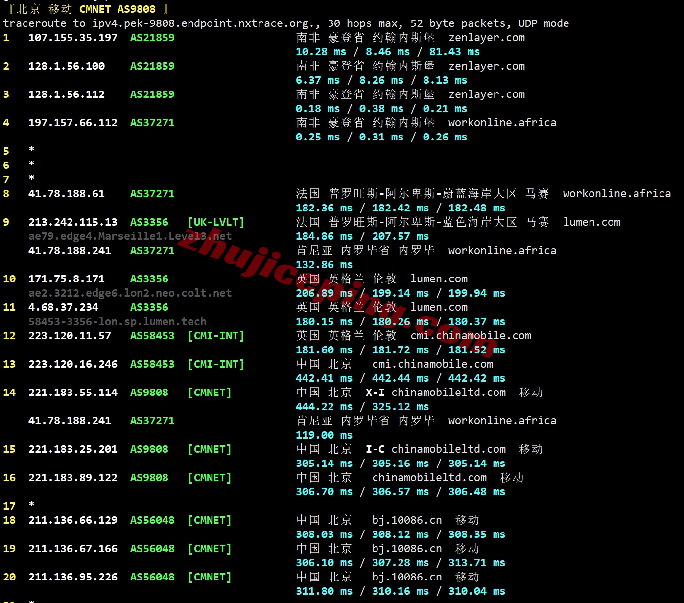 zljohan24 zenlayer南非云服务器测评，10G带宽/解锁tiktok等流媒体