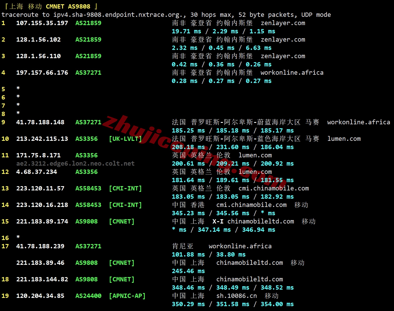 zljohan25 zenlayer南非云服务器测评，10G带宽/解锁tiktok等流媒体