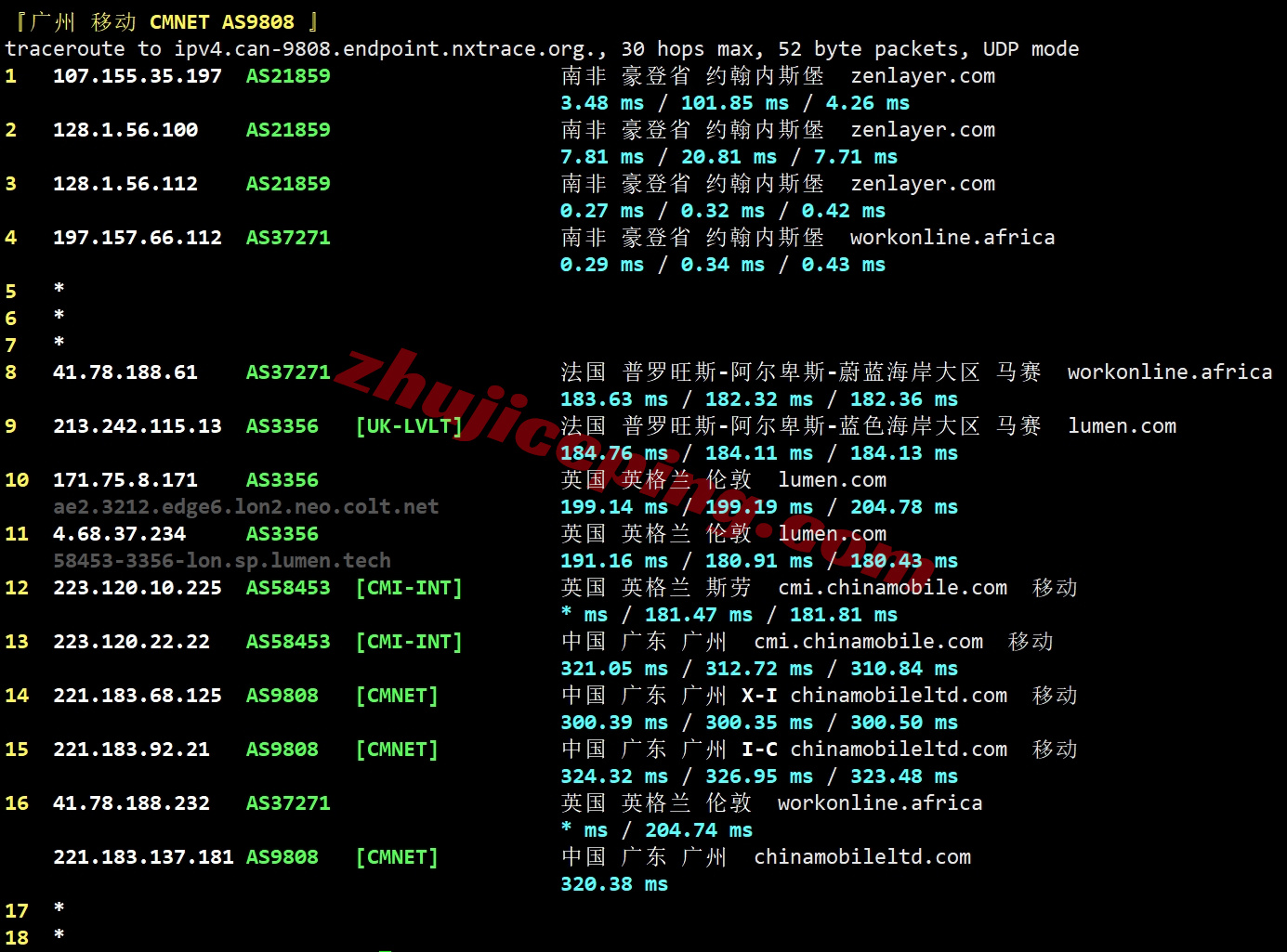 zljohan26 zenlayer南非云服务器测评，10G带宽/解锁tiktok等流媒体