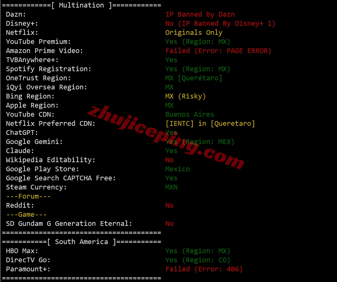 zlmxc28 zenlayer墨西哥云服务器测评，10G带宽、按小时计费、解锁TikTok/chatgpt/Gemini/Claude等