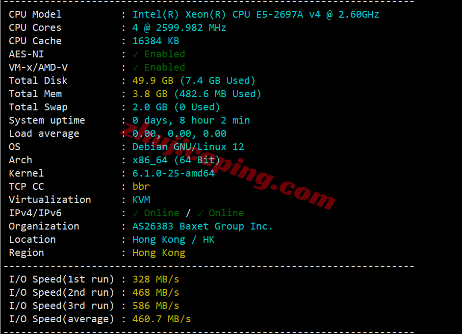 jh1hk1 justhost香港不限流量VPS测评,建议中转,解锁新加坡TikTok/美国Gemini