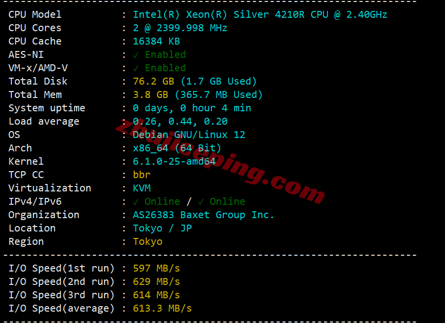jh2jp1 justhost日本VPS测评-Tokyo, Japan TYO2,国际线路,推荐中转